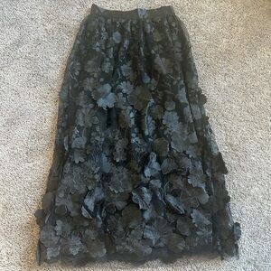 Sugar Thrillz Black Floral Maxi Skirt